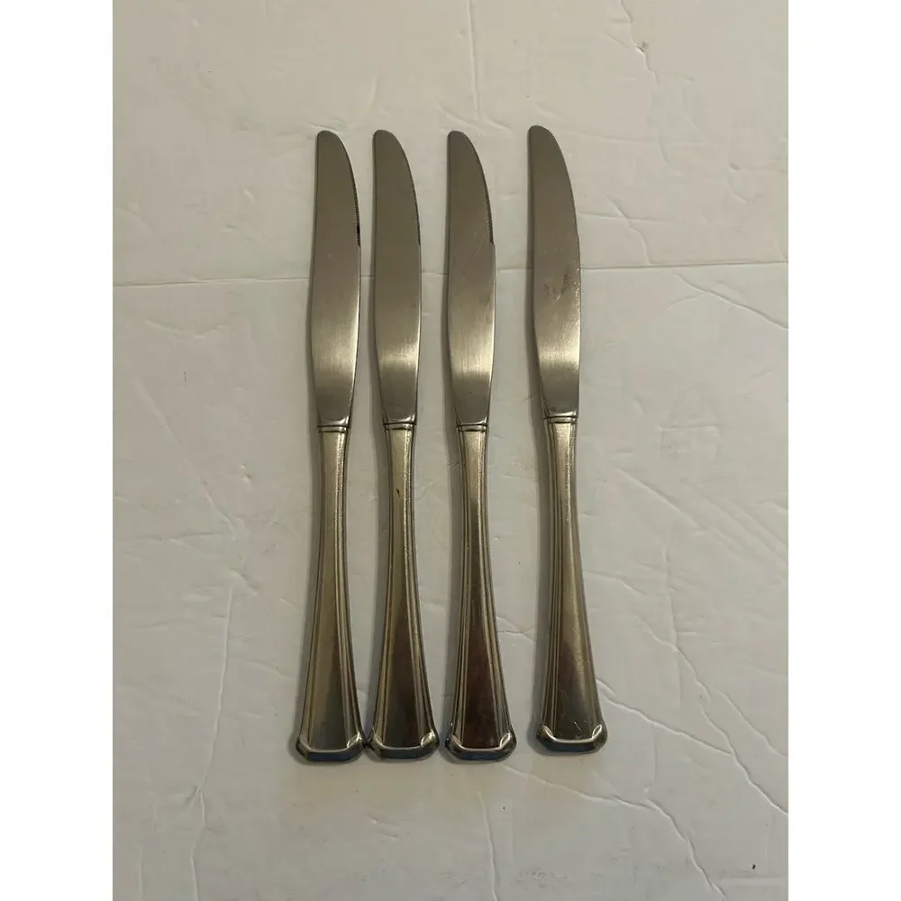 Vtg Oneida Maestro St Leger Aberdeen Stainless‎ Flatware Dinner Knives Set Of 4